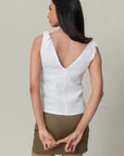 White Bow Strap Top by THE MRCH MUSE