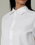 White Flared Cuff Shirt by THE MRCH MUSE