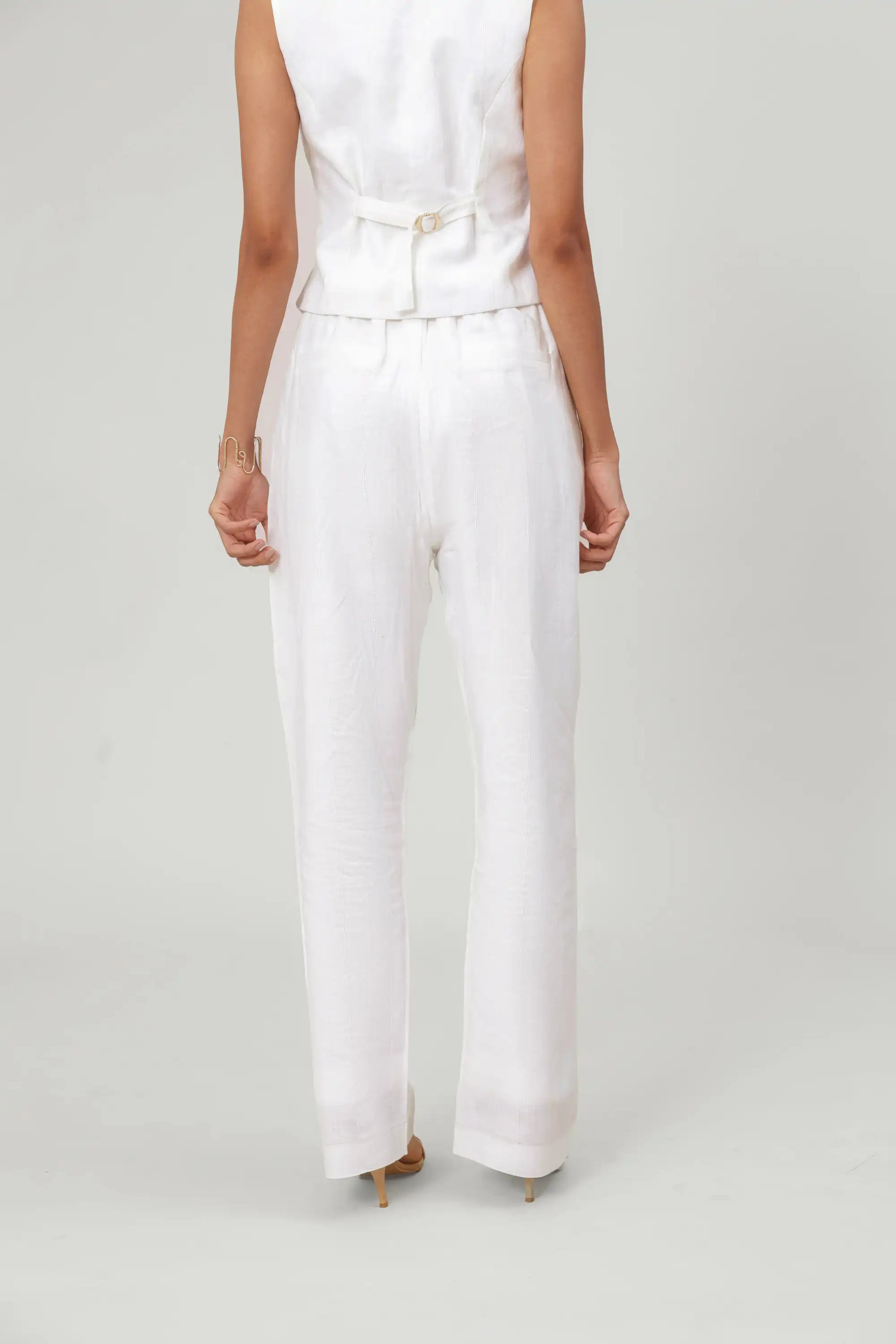 White Linen Trousers by THE MRCH MUSE