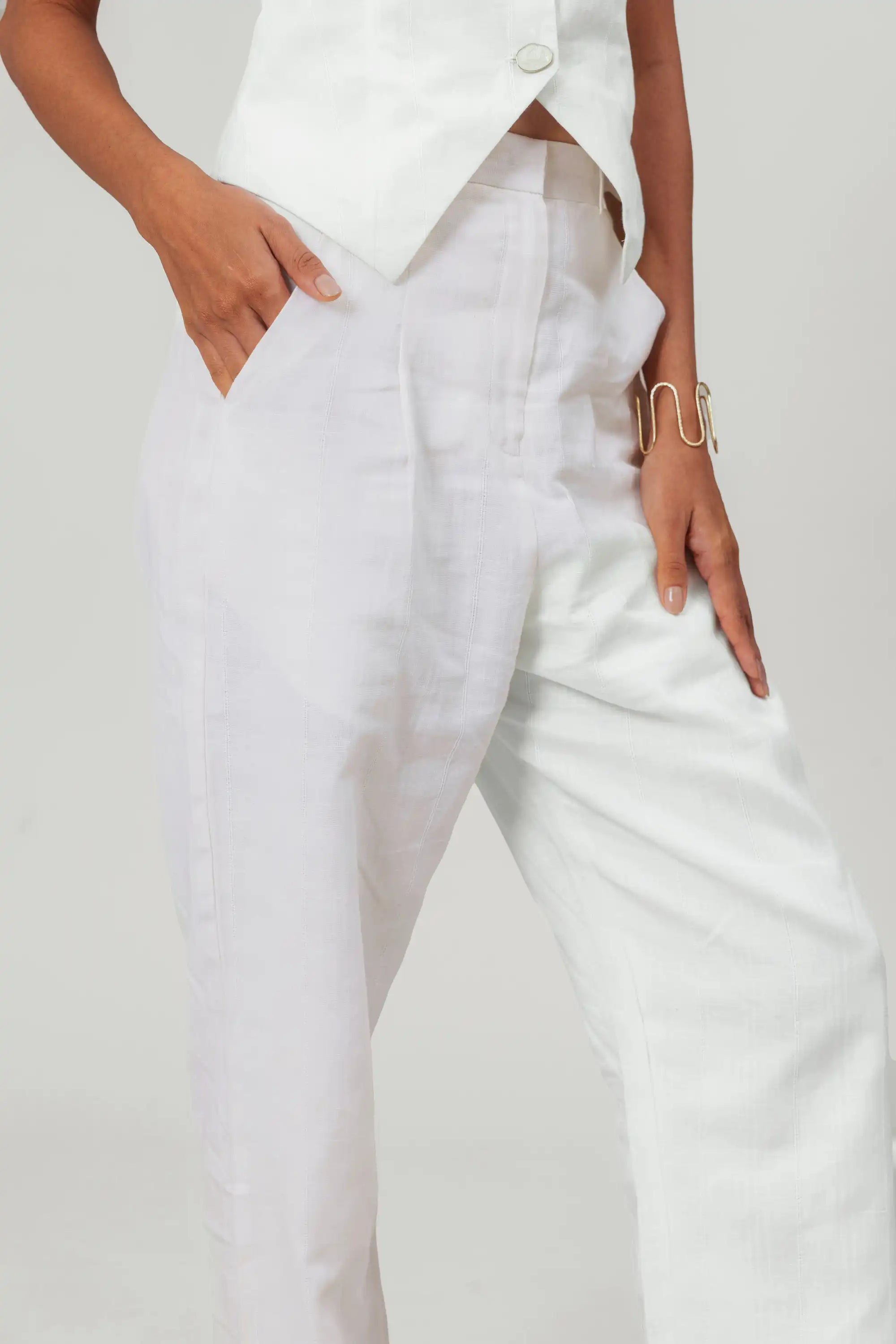White Linen Trousers by THE MRCH MUSE