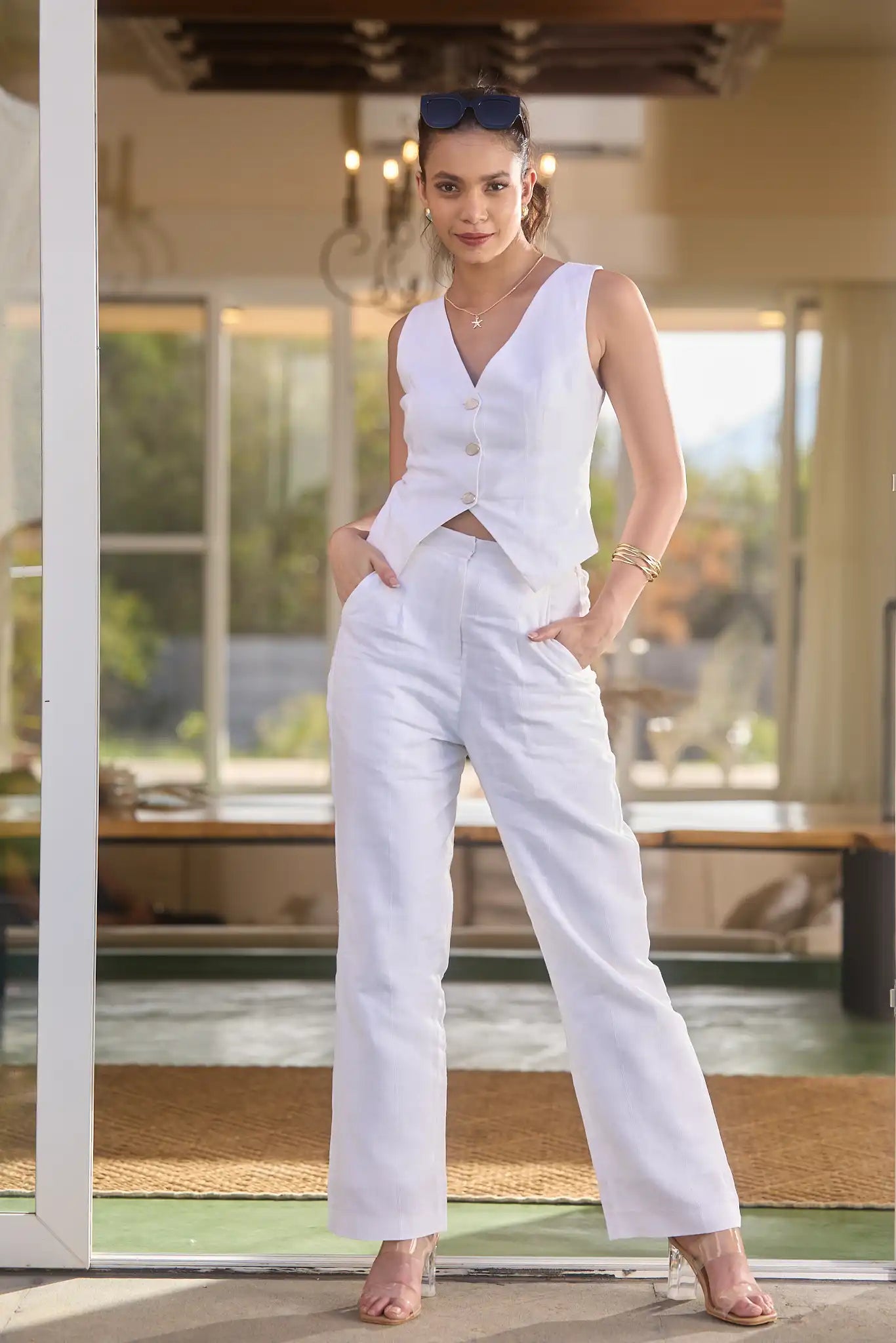 White Linen Trousers by THE MRCH MUSE