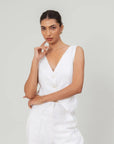 White Linen Vest by THE MRCH MUSE