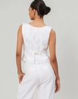 White Linen Vest by THE MRCH MUSE