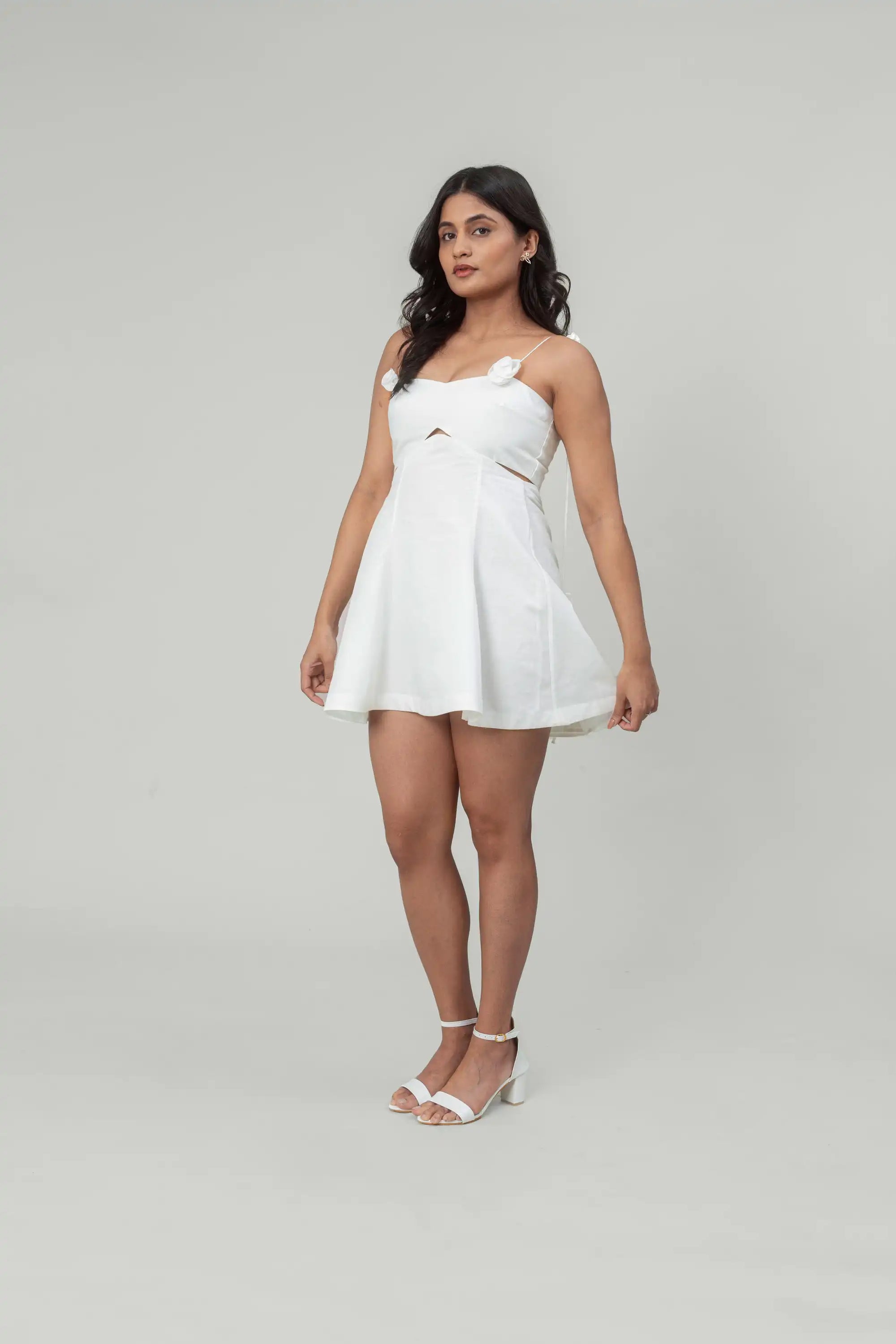 White Rose Mini Dress by THE MRCH MUSE