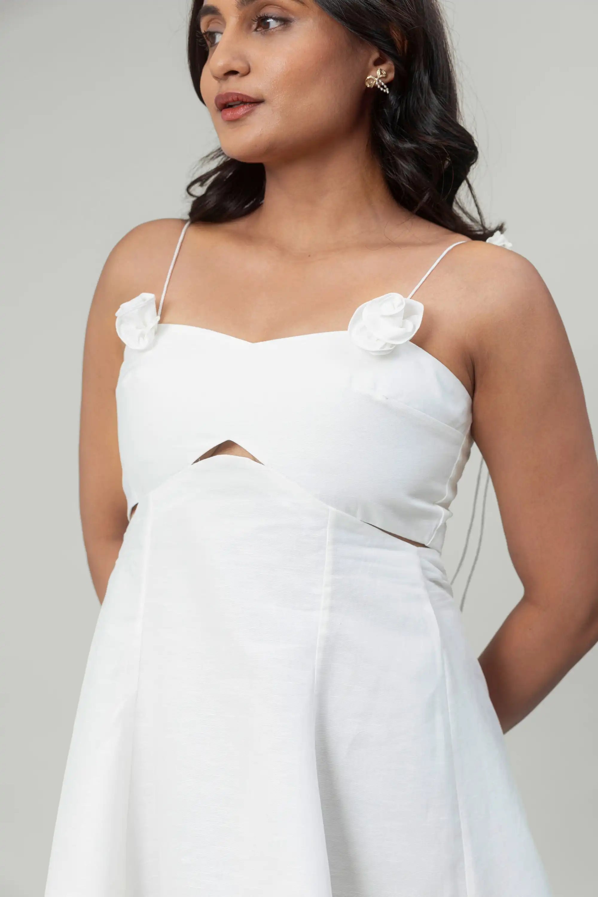 White Rose Mini Dress by THE MRCH MUSE