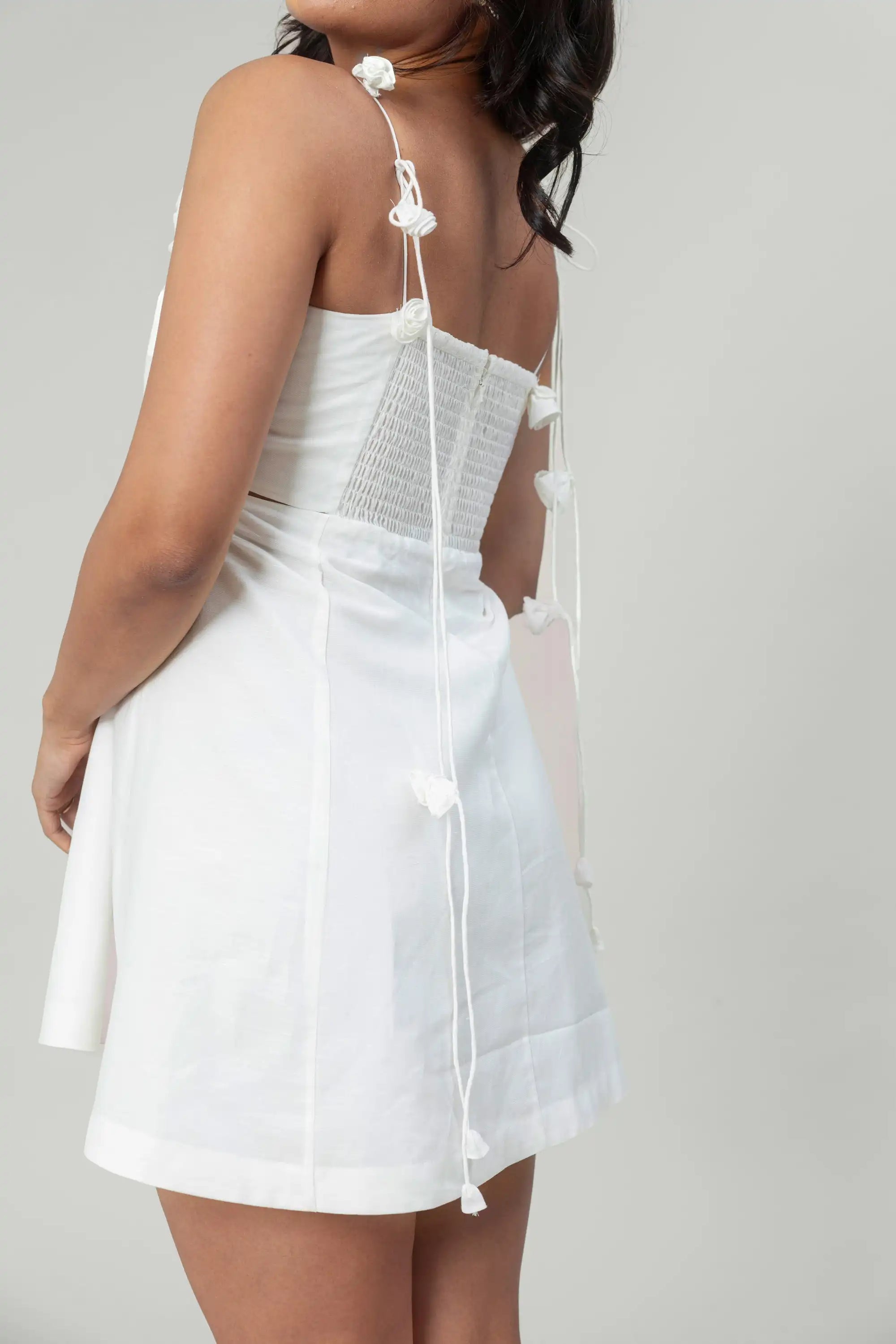 White Rose Mini Dress by THE MRCH MUSE