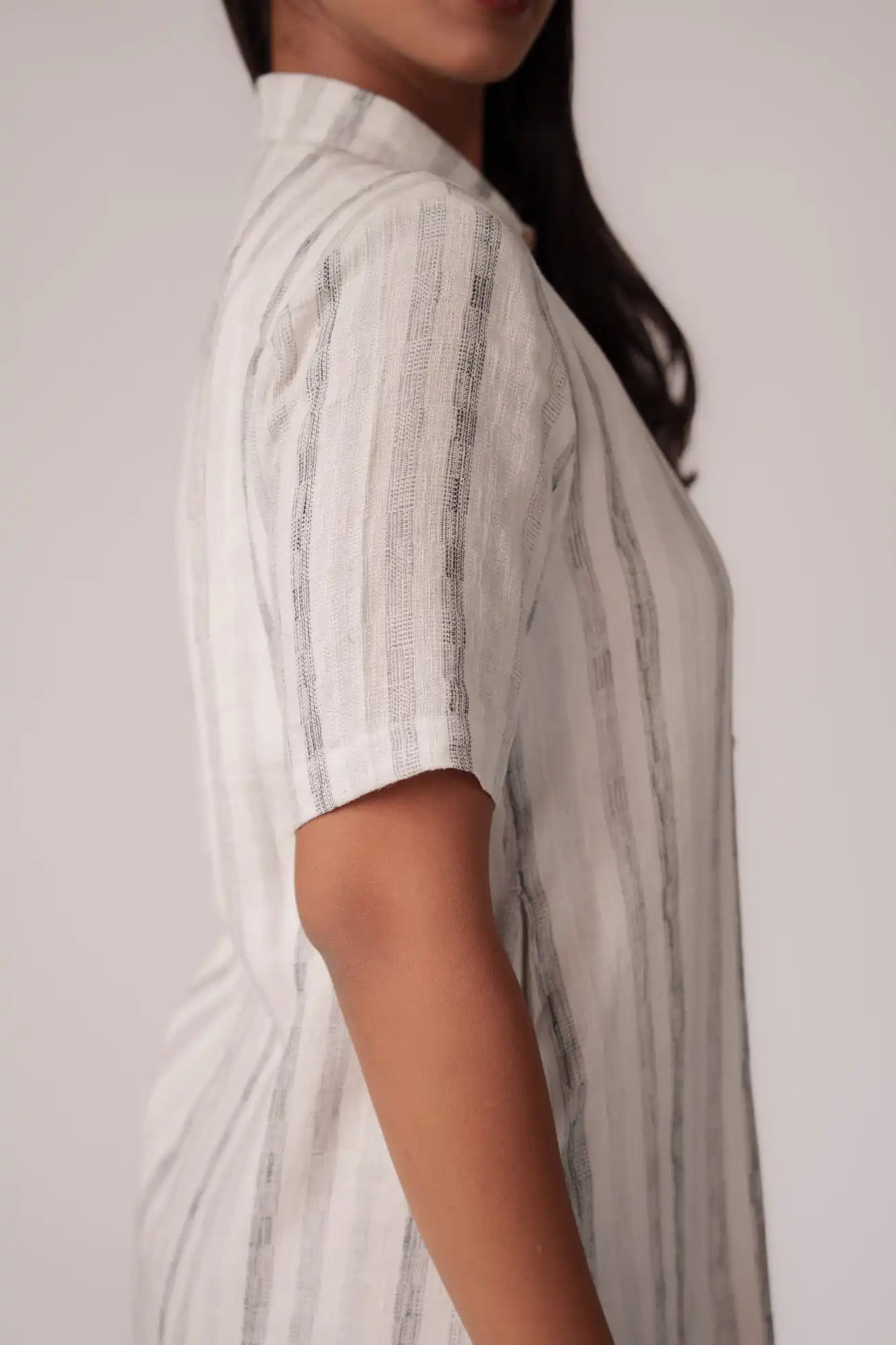 White and Black Striped Dress by THE MRCH MUSE