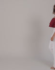 Maroon Ruffled Crop Top by THE MRCH MUSE
