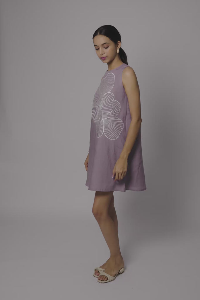 Purple Blossom Shift Dress by THE MRCH MUSE