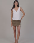 White Bow Strap Top by THE MRCH MUSE