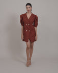 Maroon Blazer Dress by THE MRCH MUSE