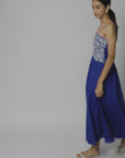 Cobalt Blue Embroidered Maxi Dress by THE MRCH MUSE