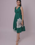 Emerald Bloom Midi Dress by THE MRCH MUSE