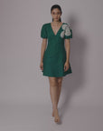 Emerald Bloom Long Slip Dress by THE MRCH MUSE