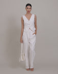 White Linen Vest by THE MRCH MUSE